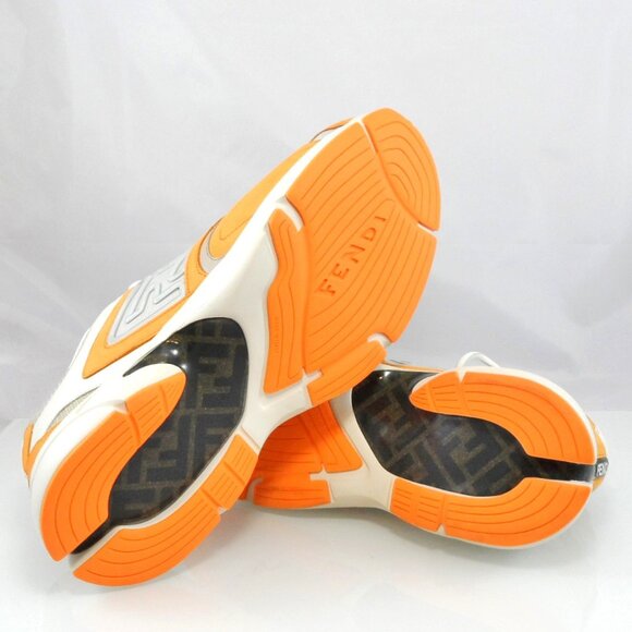 NIB$1350 FENDI FF-logo Textile Leather Faster Runner Low-Top Sneakers 12, US 13 - Picture 13 of 16